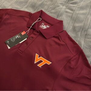 Under Armour Virginia Tech Hokies Polo Shirt | Men’s Small | New in Maroon Red